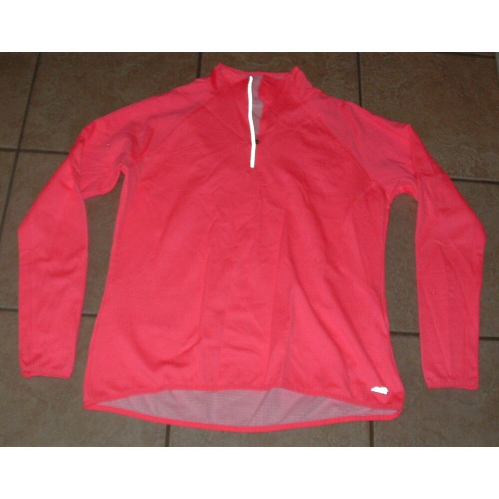 Hot Pink Sz XL (16-18) Athletic Lightweight 1/4 Zip Thumbhole Sweatshirt AVIA